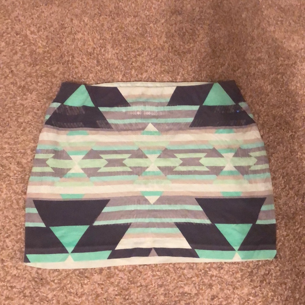 Express tribal sequin mini skirt